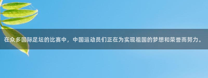 意昂4招商：在众多国际足坛的比赛中，中国运动员们正在为实现祖